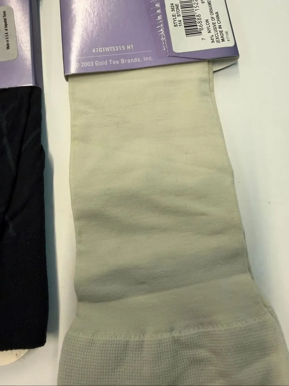 3 Pairs Goldtone Knee High Trouser Socks Womens Size 6-9 NEW TAGS Black Cream